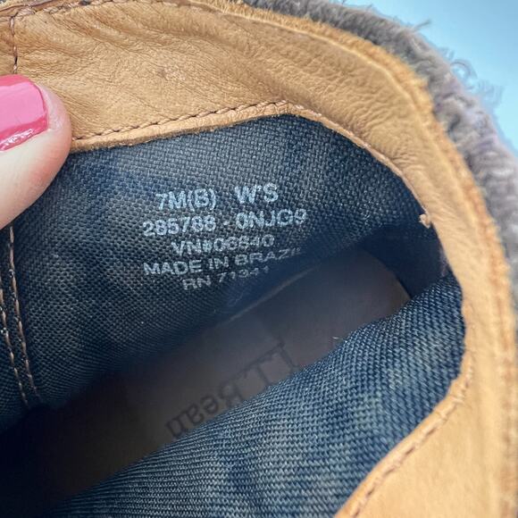 L. L. Bean ankle heeled booties women's size 7 brown suede minimalist boots - Picture 11 of 11